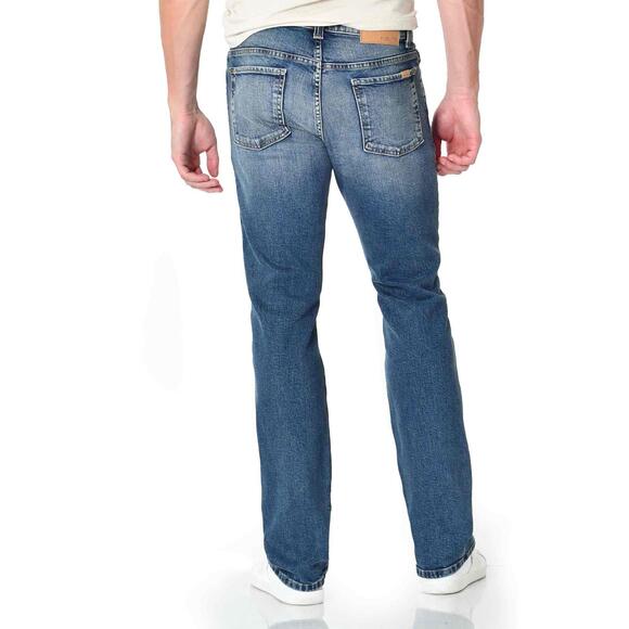 Fidelity Mens Jimmy Medium Wash Luxury Straight Leg Jeans Size 34 - Picture 2 of 10